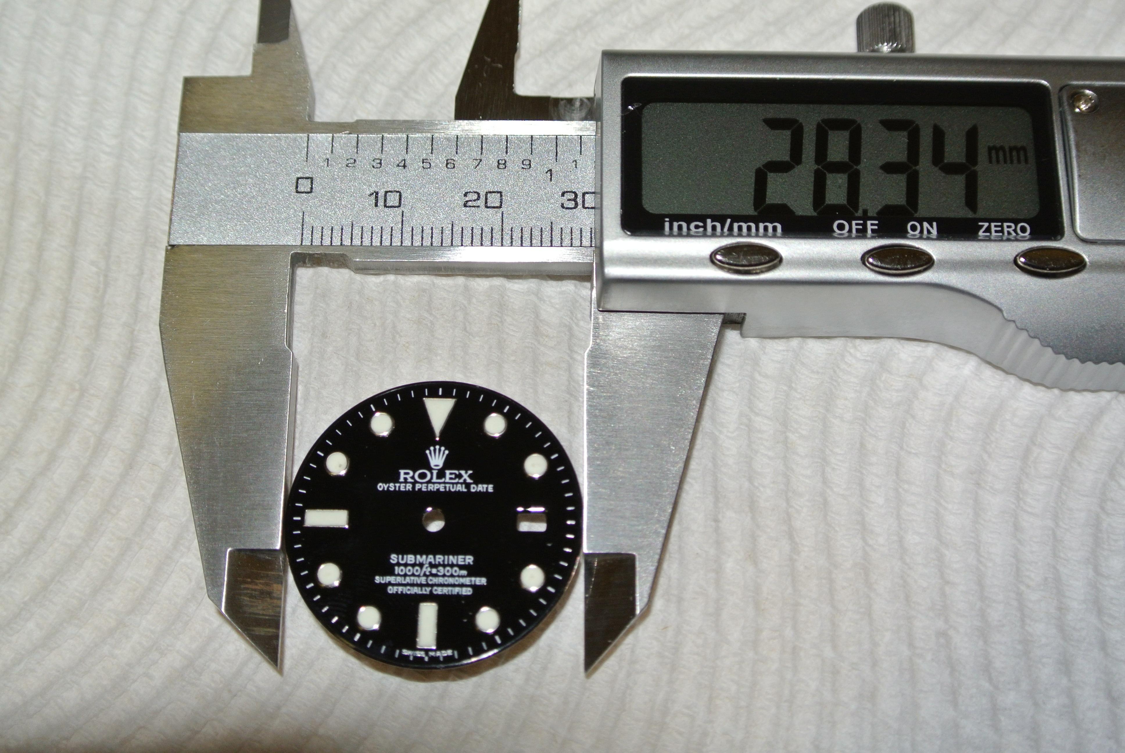Dial size of a 116610 Vs 16610 